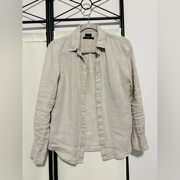 J. Crew Wren slim shirt in oat Baird McNutt Irish linen - Picture 3 of 5